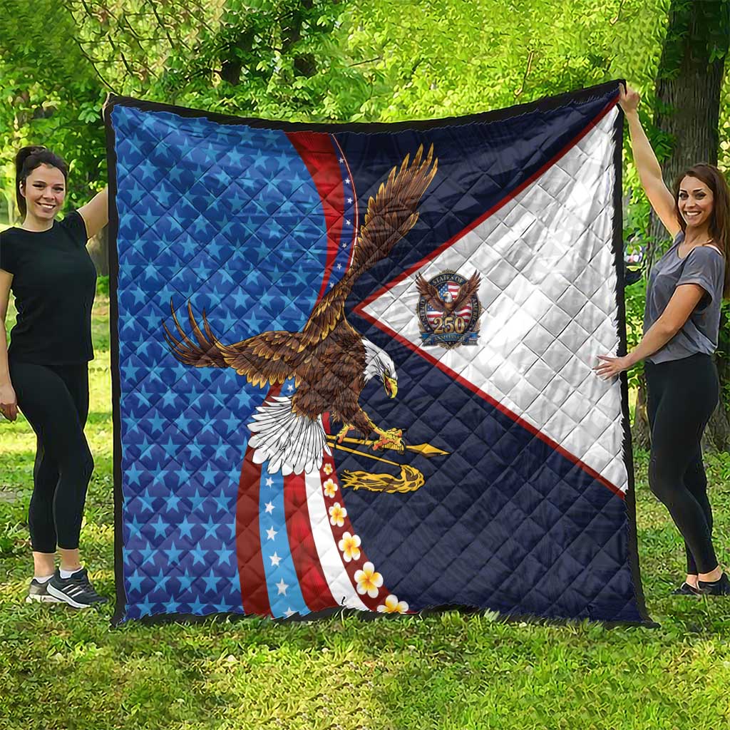 American Samoa and United States Semiquincentennial Quilt Bald Eagle with National Flag Style LT03 - Polynesian Pride