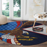 American Samoa and United States Semiquincentennial Round Carpet Bald Eagle with National Flag Style LT03 - Polynesian Pride