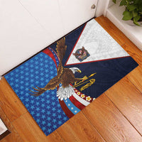 American Samoa and United States Semiquincentennial Rubber Doormat Bald Eagle with National Flag Style LT03 - Polynesian Pride