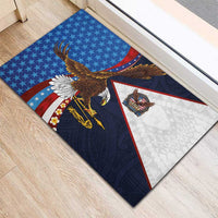 American Samoa and United States Semiquincentennial Rubber Doormat Bald Eagle with National Flag Style LT03 - Polynesian Pride