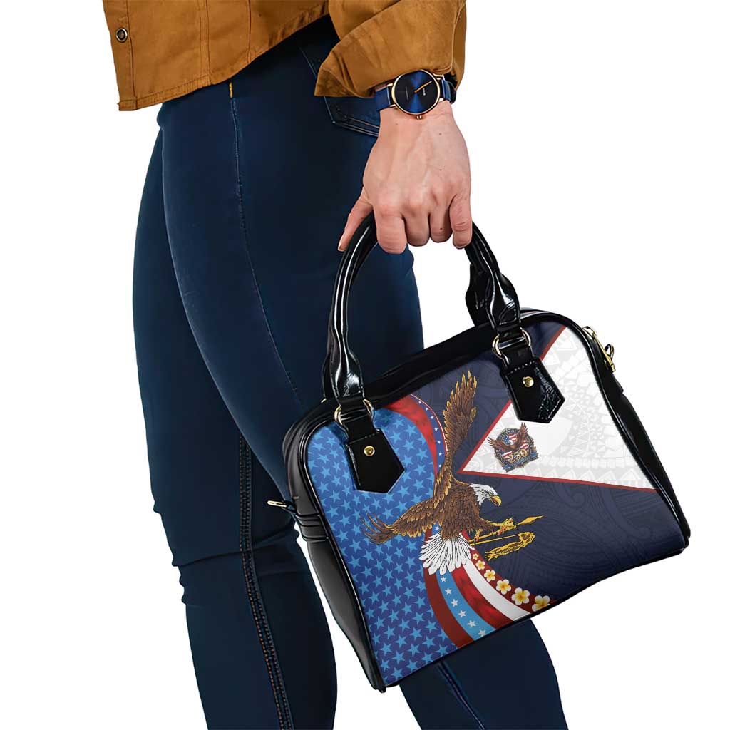 American Samoa and United States Semiquincentennial Shoulder Handbag Bald Eagle with National Flag Style LT03 - Polynesian Pride