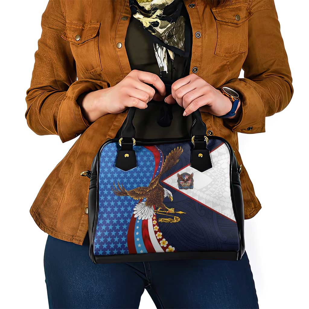 American Samoa and United States Semiquincentennial Shoulder Handbag Bald Eagle with National Flag Style LT03 - Polynesian Pride