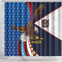 American Samoa and United States Semiquincentennial Shower Curtain Bald Eagle with National Flag Style LT03 - Polynesian Pride