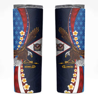 American Samoa and United States Semiquincentennial Skinny Tumbler Bald Eagle with National Flag Style