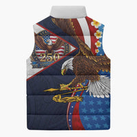 American Samoa and United States Semiquincentennial Sleeveless Puffer Jacket Bald Eagle with National Flag Style LT03 - Polynesian Pride