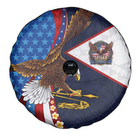 American Samoa and United States Semiquincentennial Spare Tire Cover Bald Eagle with National Flag Style LT03 - Polynesian Pride