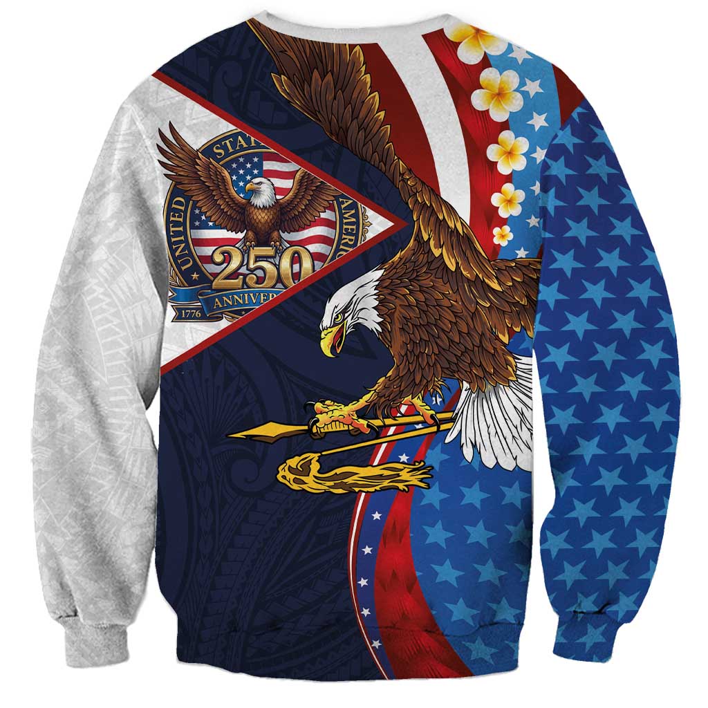 American Samoa and United States Semiquincentennial Sweatshirt Bald Eagle with National Flag Style
