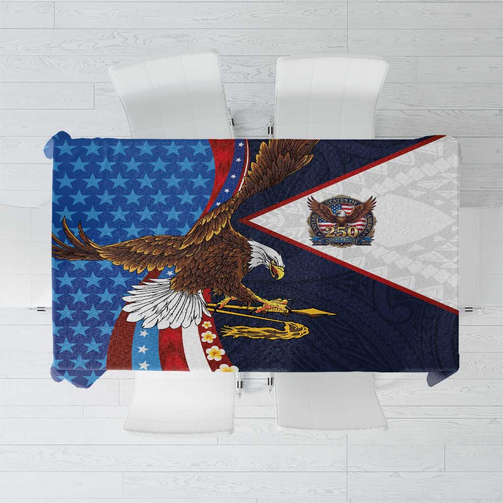 American Samoa and United States Semiquincentennial Tablecloth Bald Eagle with National Flag Style LT03 Multicolor - Polynesian Pride