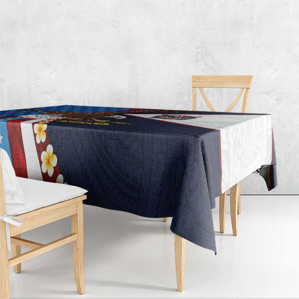 American Samoa and United States Semiquincentennial Tablecloth Bald Eagle with National Flag Style LT03 - Polynesian Pride