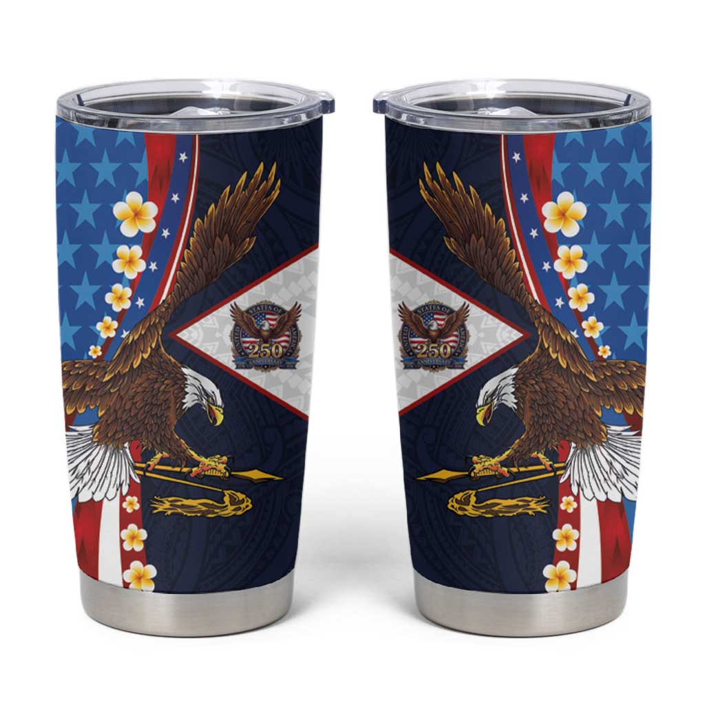 American Samoa and United States Semiquincentennial Tumbler Cup Bald Eagle with National Flag Style LT03 Multicolor - Polynesian Pride