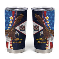 American Samoa and United States Semiquincentennial Tumbler Cup Bald Eagle with National Flag Style LT03 Multicolor - Polynesian Pride