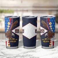American Samoa and United States Semiquincentennial Tumbler Cup Bald Eagle with National Flag Style LT03 - Polynesian Pride