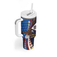 American Samoa and United States Semiquincentennial Tumbler With Handle Bald Eagle with National Flag Style LT03 - Polynesian Pride
