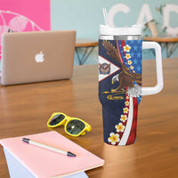 American Samoa and United States Semiquincentennial Tumbler With Handle Bald Eagle with National Flag Style LT03 - Polynesian Pride