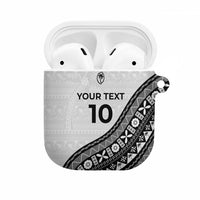 Custom Fijian Rugby AirPods Case Tapa Pattern and Palm Tree Tribal