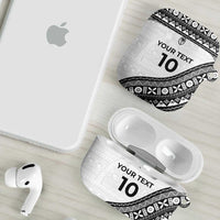 Custom Fijian Rugby AirPods Case Tapa Pattern and Palm Tree Tribal