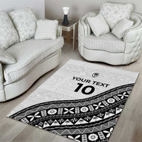 Custom Fijian Rugby Area Rug Tapa Pattern and Palm Tree Tribal