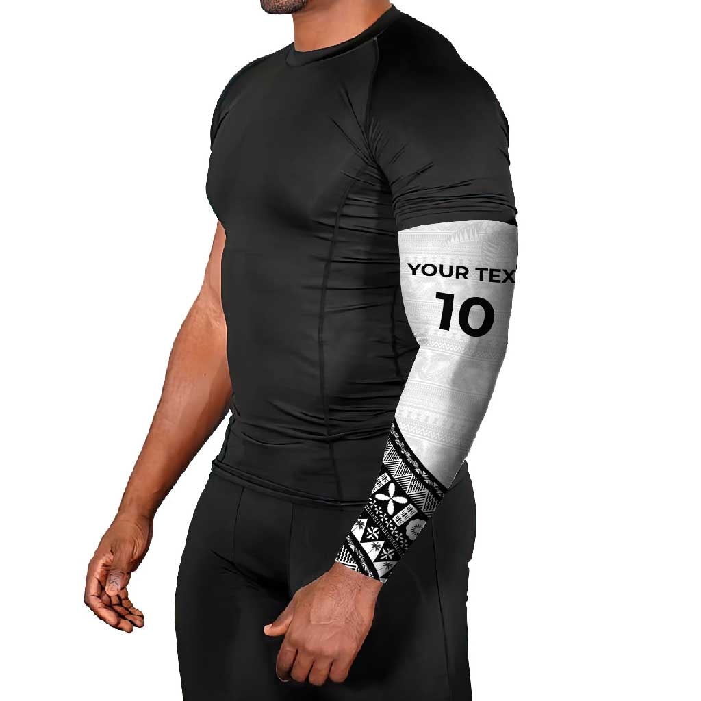 Custom Fijian Rugby Arm Sleeves Tapa Pattern and Palm Tree Tribal LT03 - Polynesian Pride