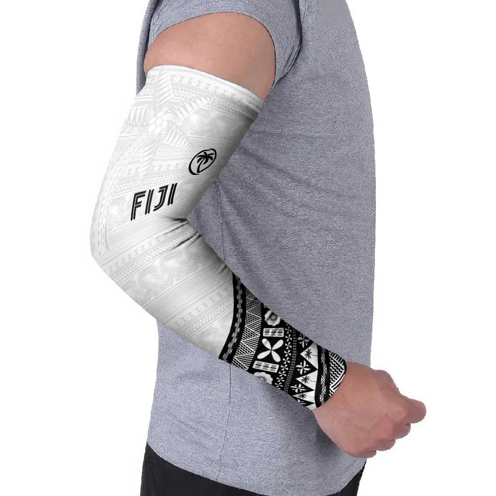Custom Fijian Rugby Arm Sleeves Tapa Pattern and Palm Tree Tribal LT03 - Polynesian Pride