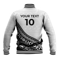 Custom Fijian Rugby Baseball Jacket Tapa Pattern and Palm Tree Tribal LT03 - Polynesian Pride
