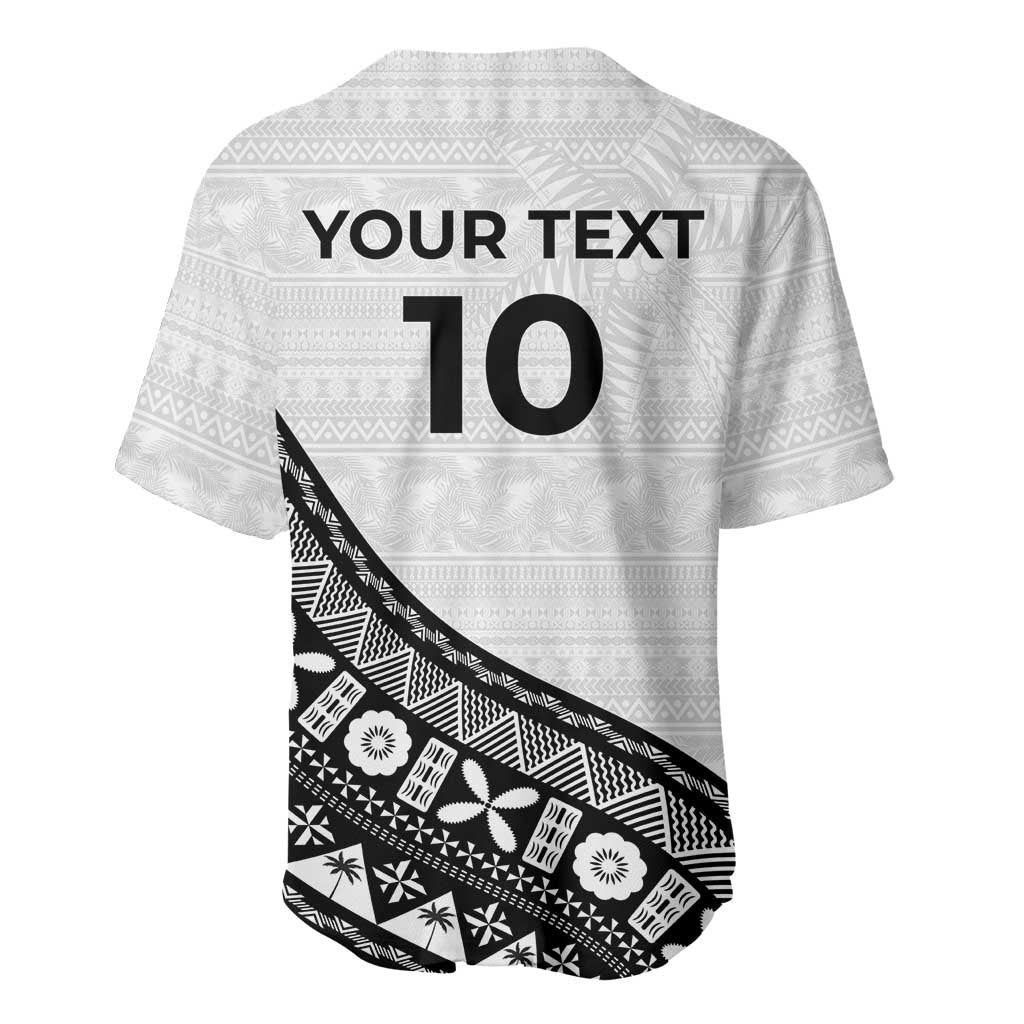 Custom Fijian Rugby Baseball Jersey Tapa Pattern and Palm Tree Tribal LT03 - Polynesian Pride