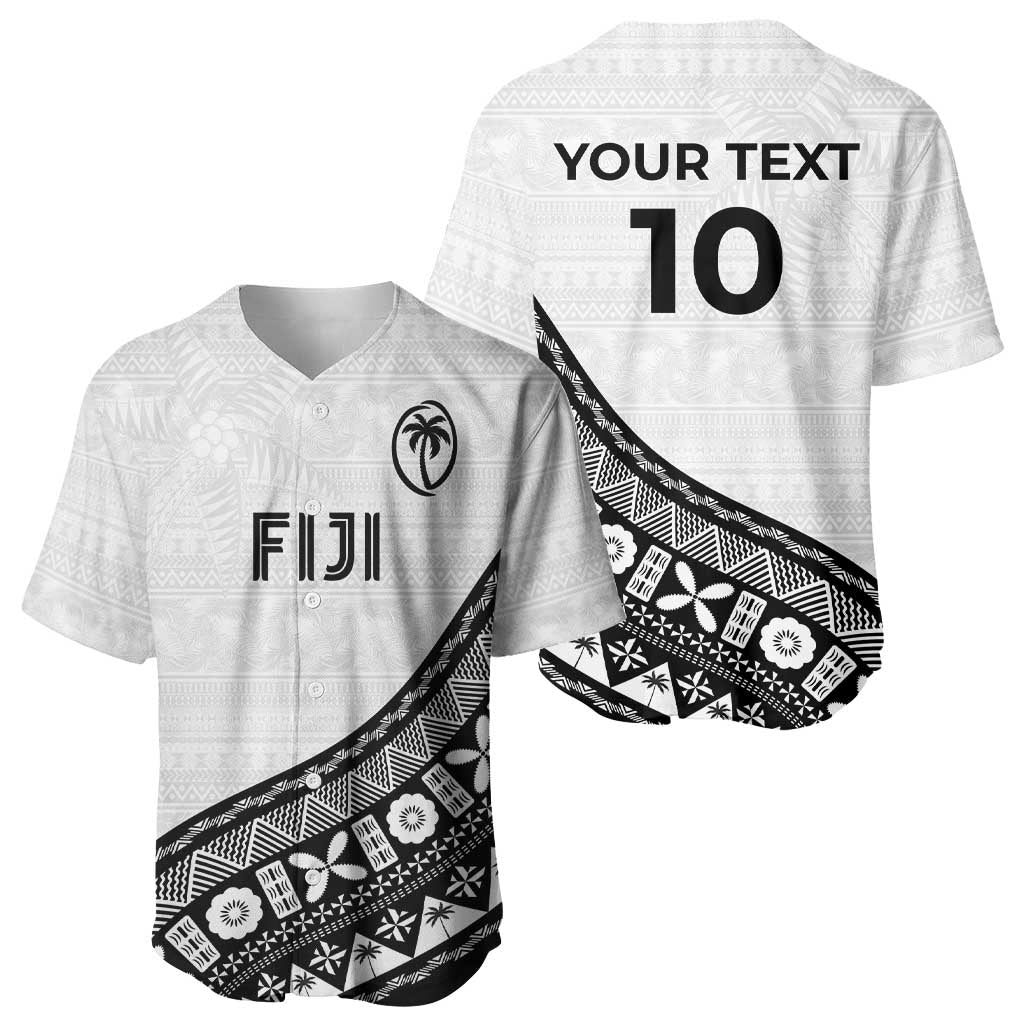Custom Fijian Rugby Baseball Jersey Tapa Pattern and Palm Tree Tribal LT03 - Polynesian Pride