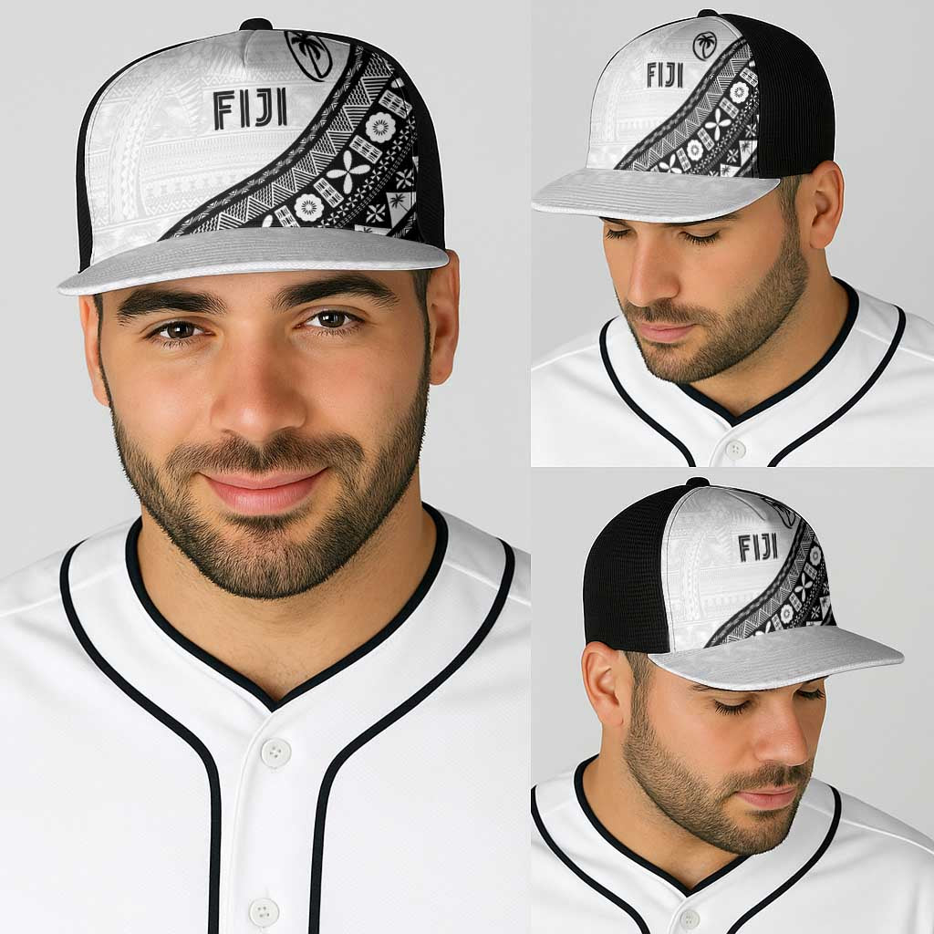 Fijian Rugby Baseball Net Cap Tapa Pattern and Palm Tree Tribal LT03 - Polynesian Pride