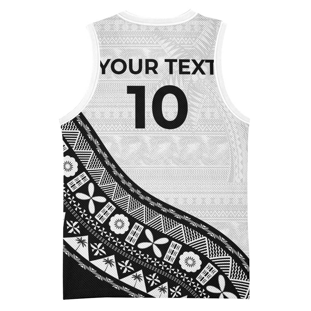 Custom Fijian Rugby Basketball Jersey Tapa Pattern and Palm Tree Tribal LT03 - Polynesian Pride