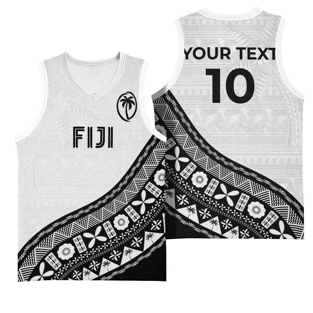 Custom Fijian Rugby Basketball Jersey Tapa Pattern and Palm Tree Tribal LT03 - Polynesian Pride