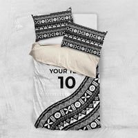 Custom Fijian Rugby Bedding Set Tapa Pattern and Palm Tree Tribal LT03 US Twin 172cm x 218cm White - Polynesian Pride