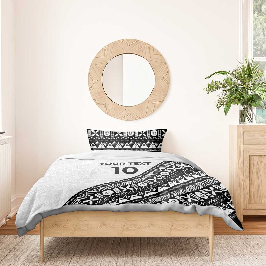 Custom Fijian Rugby Bedding Set Tapa Pattern and Palm Tree Tribal LT03 - Polynesian Pride