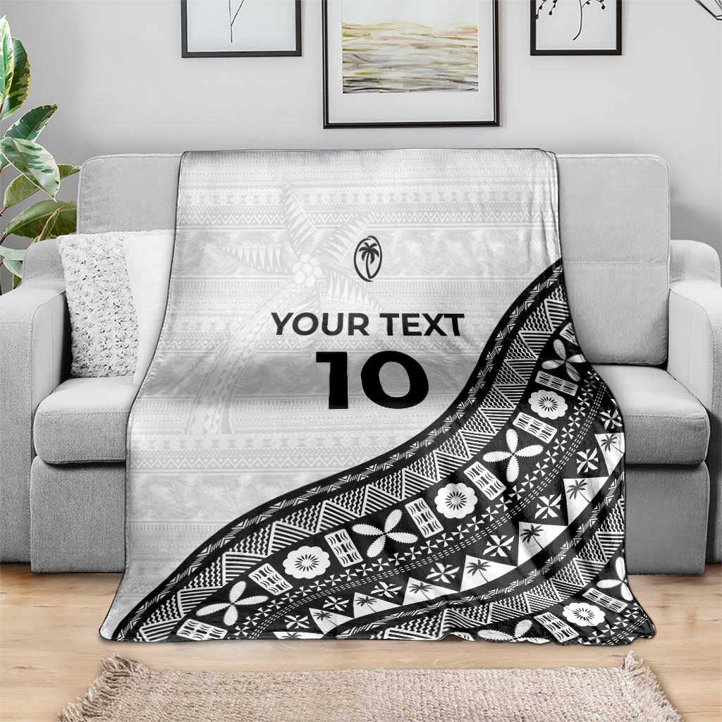 Custom Fijian Rugby Blanket Tapa Pattern and Palm Tree Tribal LT03 - Polynesian Pride