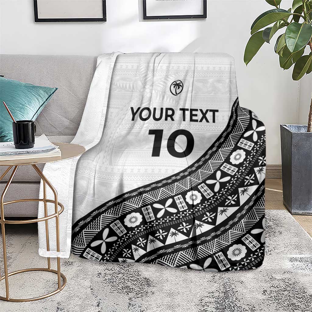 Custom Fijian Rugby Blanket Tapa Pattern and Palm Tree Tribal LT03 - Polynesian Pride