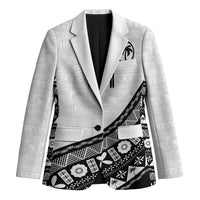 Custom Fijian Rugby Blazer Tapa Pattern and Palm Tree Tribal LT03 Unisex White - Polynesian Pride