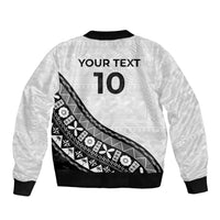 Custom Fijian Rugby Bomber Jacket Tapa Pattern and Palm Tree Tribal LT03 - Polynesian Pride
