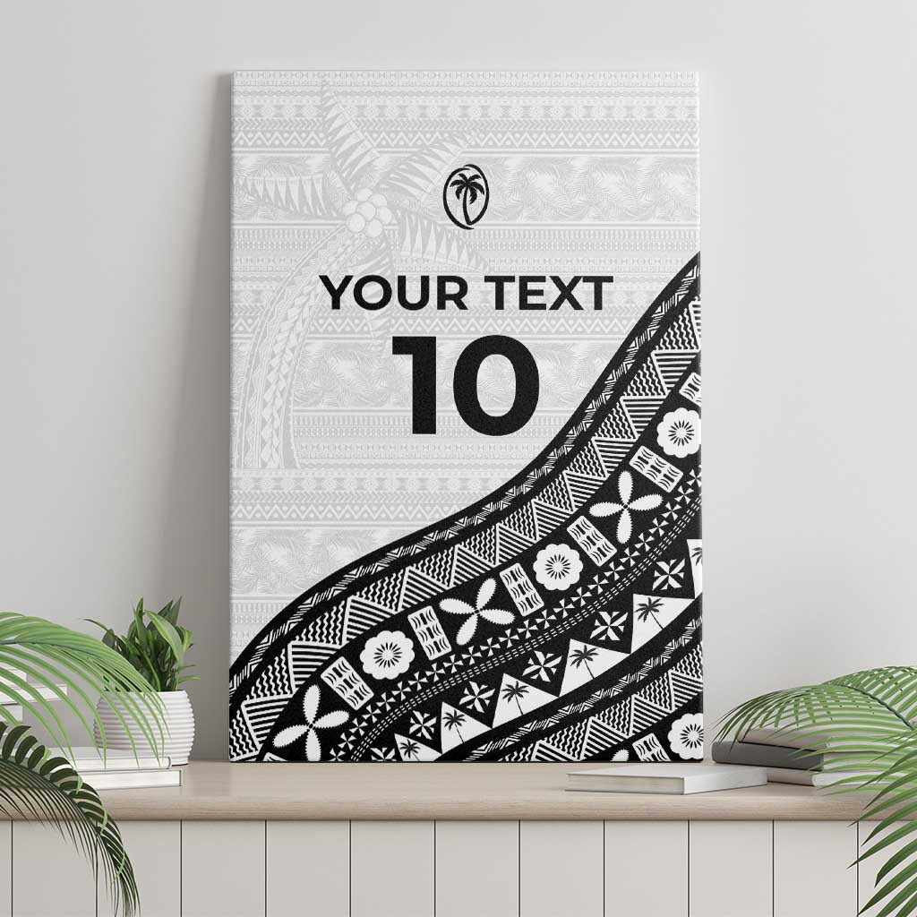Custom Fijian Rugby Canvas Wall Art Tapa Pattern and Palm Tree Tribal LT03 - Polynesian Pride