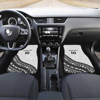 Custom Fijian Rugby Car Mats Tapa Pattern and Palm Tree Tribal LT03 Set 2pcs - Front White - Polynesian Pride