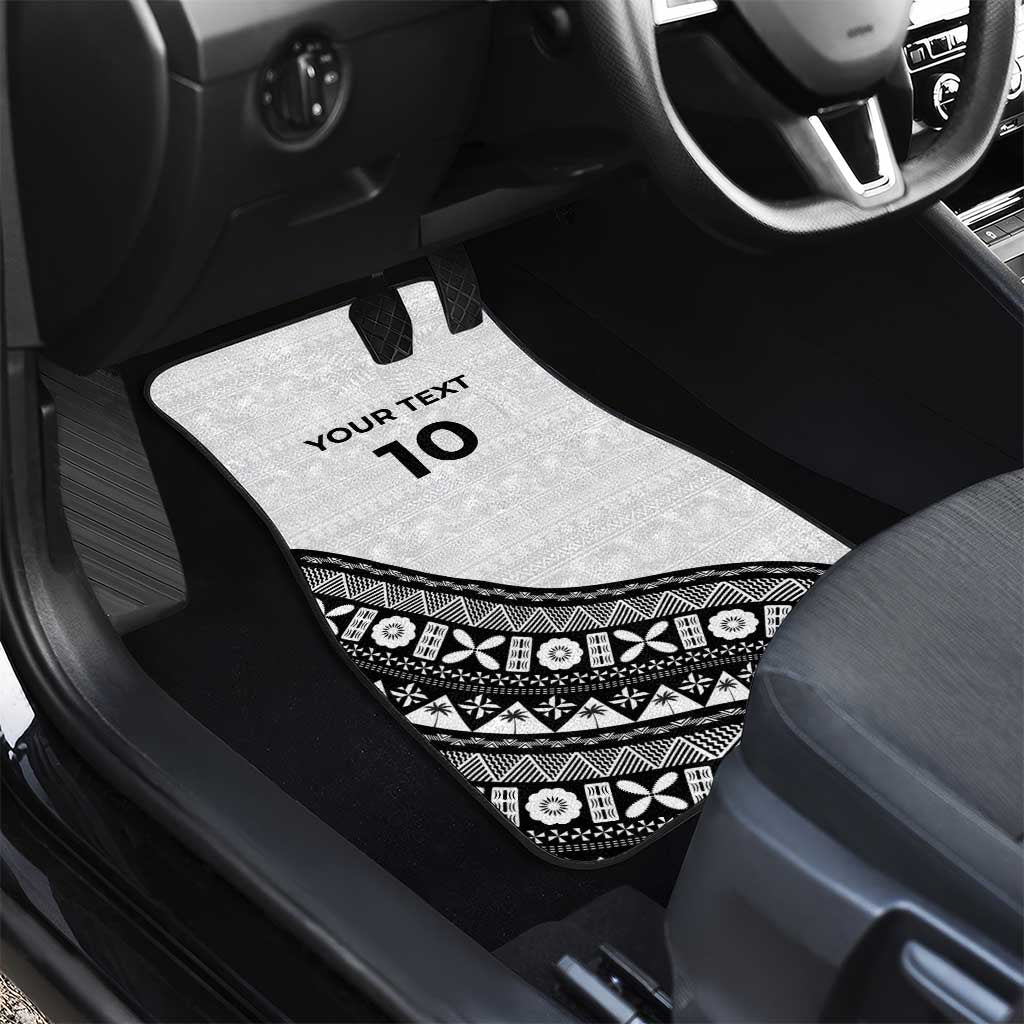 Custom Fijian Rugby Car Mats Tapa Pattern and Palm Tree Tribal LT03 - Polynesian Pride