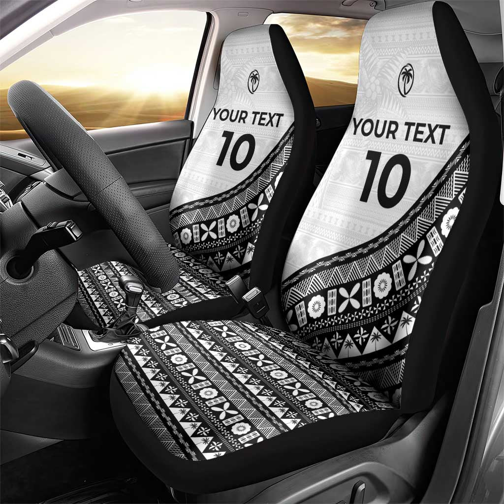 Custom Fijian Rugby Car Seat Cover Tapa Pattern and Palm Tree Tribal LT03 - Polynesian Pride