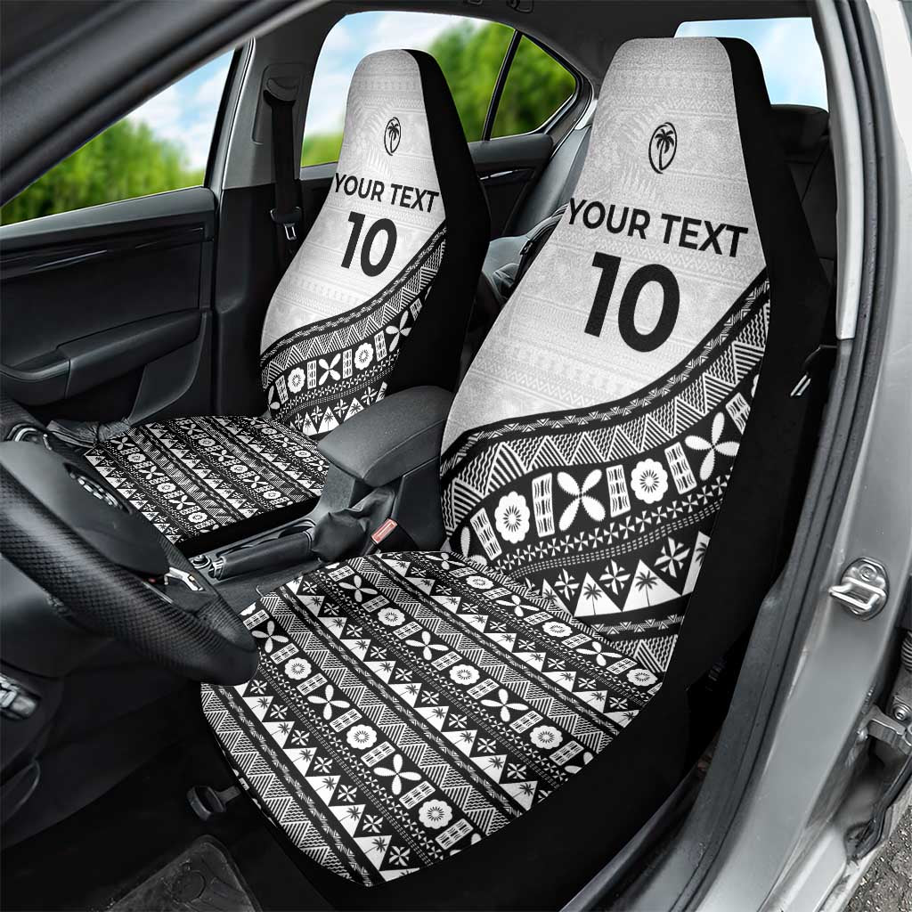 Custom Fijian Rugby Car Seat Cover Tapa Pattern and Palm Tree Tribal LT03 - Polynesian Pride