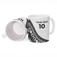 Custom Fijian Rugby Ceramic Mug Tapa Pattern and Palm Tree Tribal LT03 - Polynesian Pride
