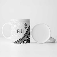 Custom Fijian Rugby Ceramic Mug Tapa Pattern and Palm Tree Tribal LT03 - Polynesian Pride