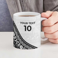 Custom Fijian Rugby Ceramic Mug Tapa Pattern and Palm Tree Tribal LT03 - Polynesian Pride