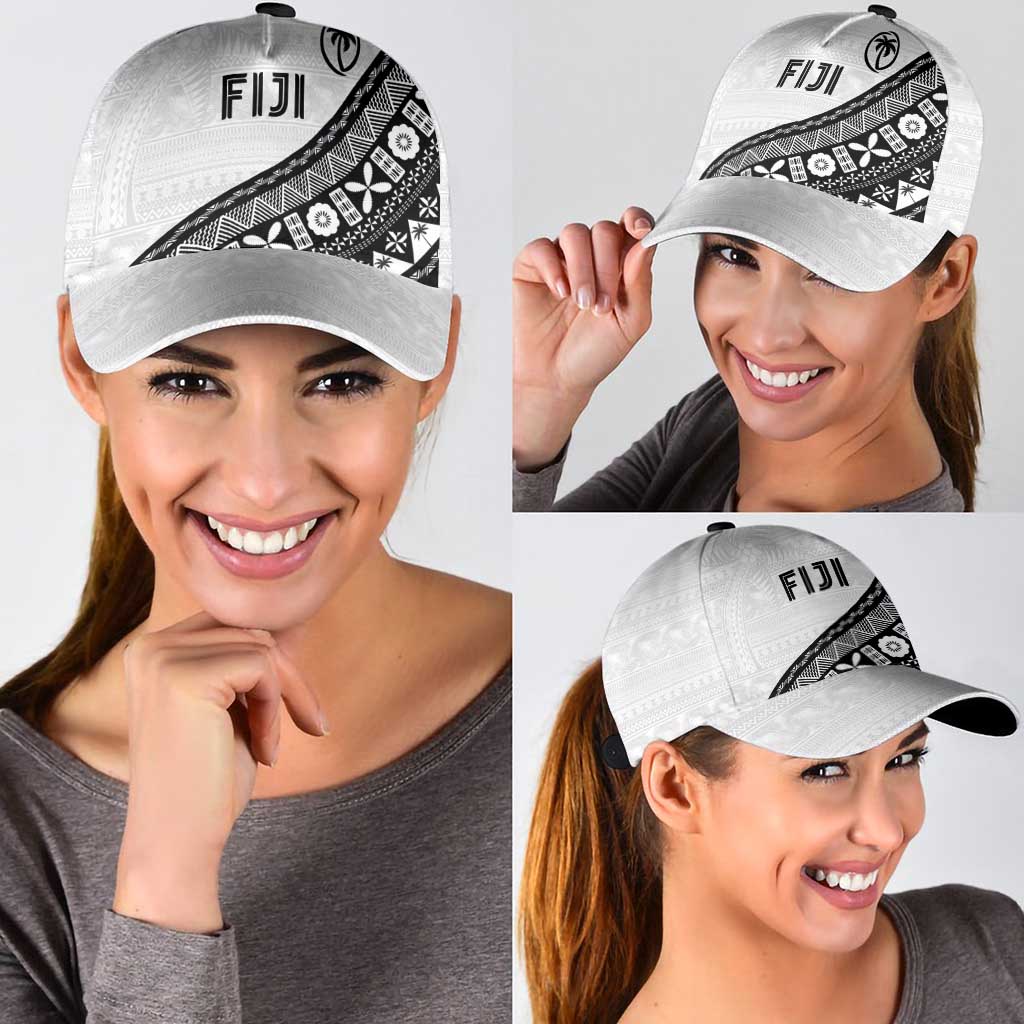 Fijian Rugby Classic Cap Tapa Pattern and Palm Tree Tribal