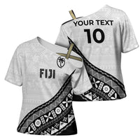 Custom Fijian Rugby Cross Shoulder Shirt Tapa Pattern and Palm Tree Tribal LT03 - Polynesian Pride
