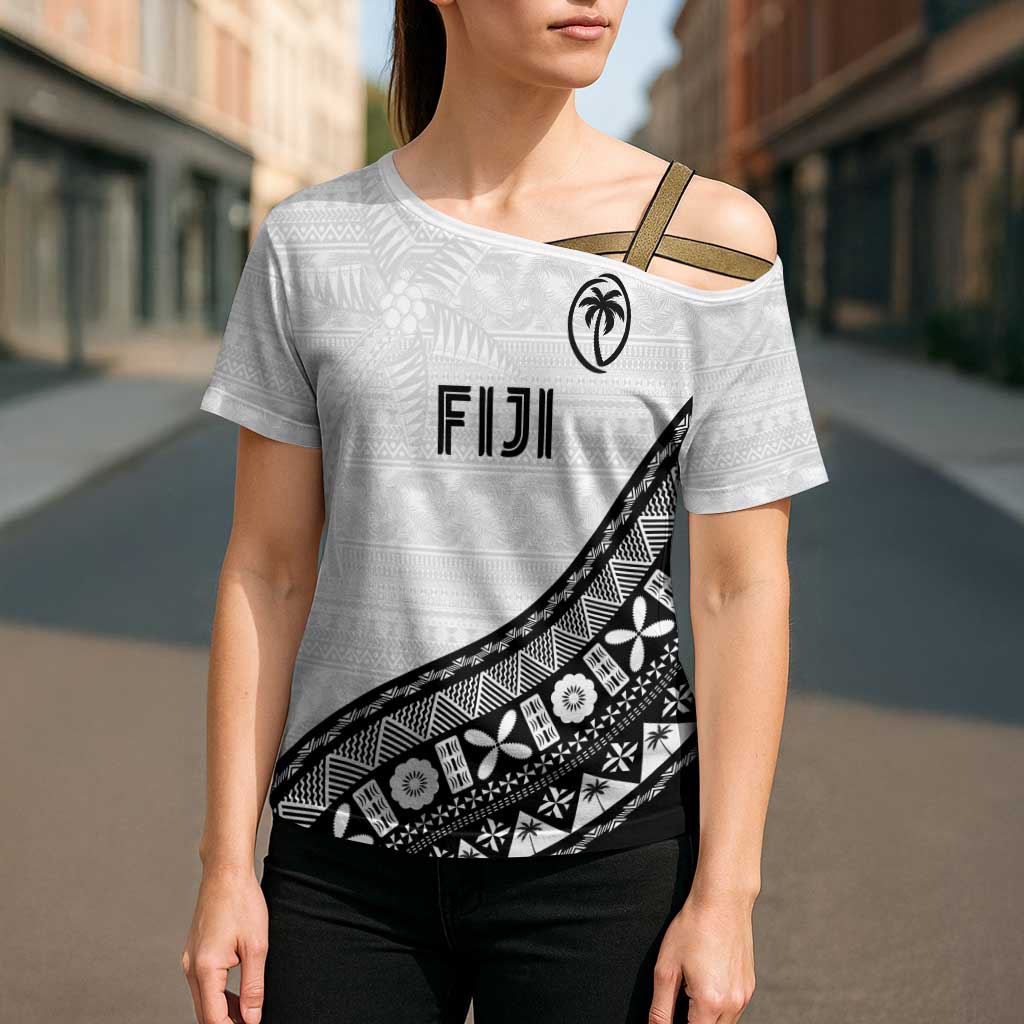 Custom Fijian Rugby Cross Shoulder Shirt Tapa Pattern and Palm Tree Tribal LT03 - Polynesian Pride