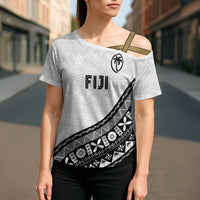 Custom Fijian Rugby Cross Shoulder Shirt Tapa Pattern and Palm Tree Tribal LT03 - Polynesian Pride
