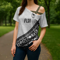 Custom Fijian Rugby Cross Shoulder Shirt Tapa Pattern and Palm Tree Tribal LT03 - Polynesian Pride