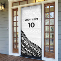Custom Fijian Rugby Door Cover Tapa Pattern and Palm Tree Tribal LT03 - Polynesian Pride