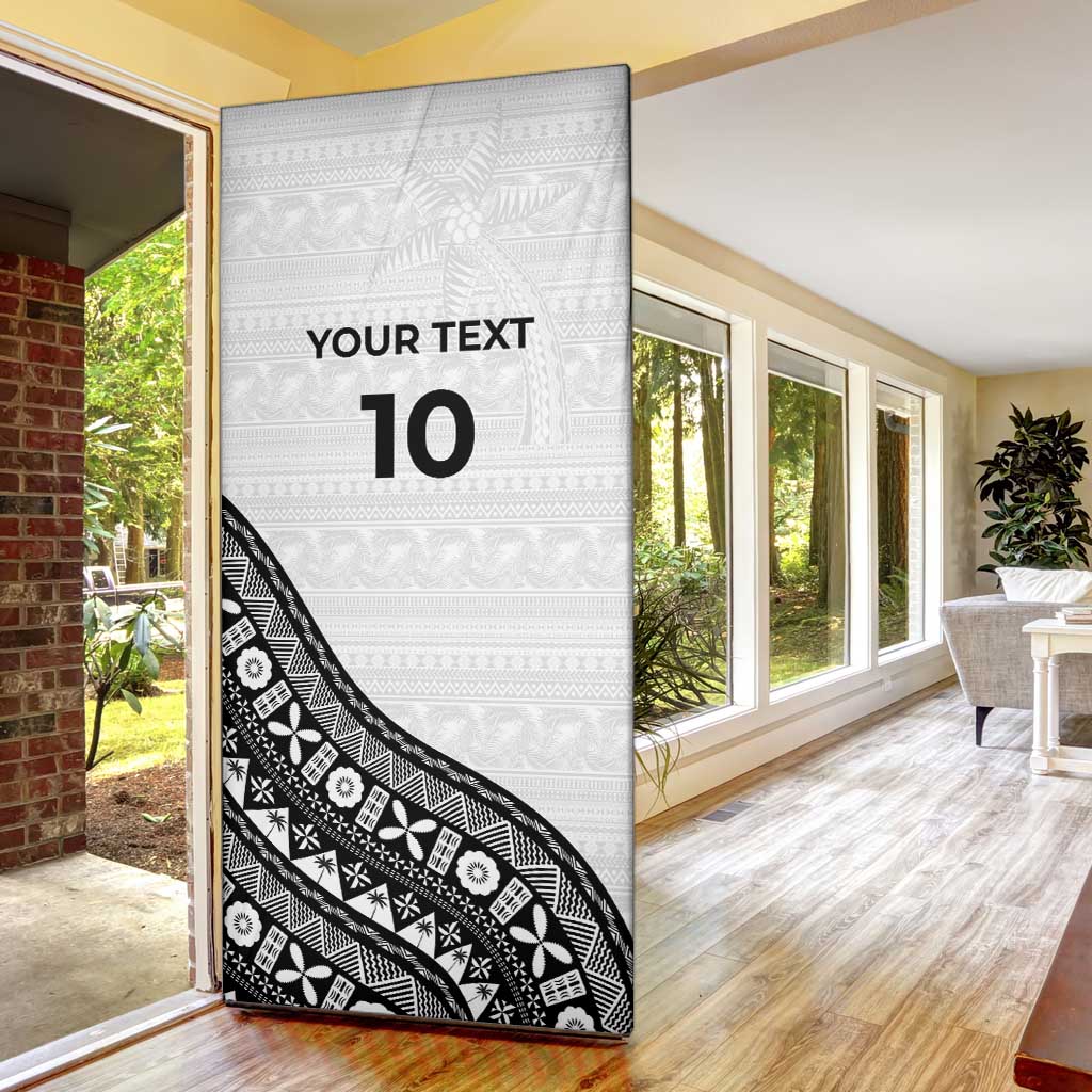 Custom Fijian Rugby Door Cover Tapa Pattern and Palm Tree Tribal LT03 - Polynesian Pride